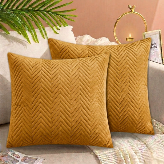 Zigzag Ultrasonic Quilted Cushion Cover Chikoo