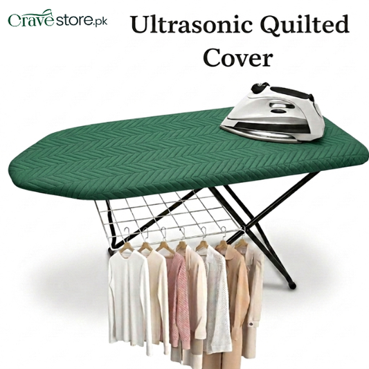 Zigzag Ultrasonic Quilted Iron Board Cover Customized - Green