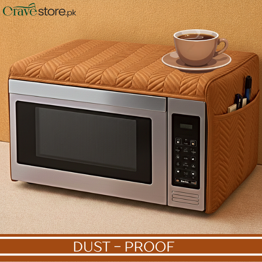 Zigzag Ultrasonic Quilted Copper Microwave Oven Cover With Pockets