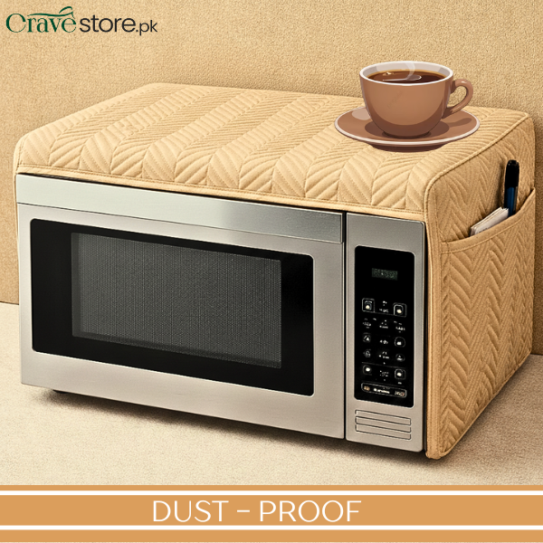 Zigzag Ultrasonic Quilted Skin Microwave Oven Cover With Pockets