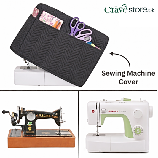 Black zigzag ultrasonic quilted sewing machine cover dust proof with durable fabric and perfect fit size 22x14x10 inches