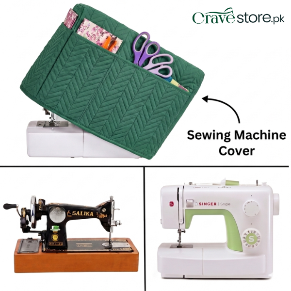 Zigzag Ultrasonic Quilted Sewing Machine Cover Dust Proof - Green