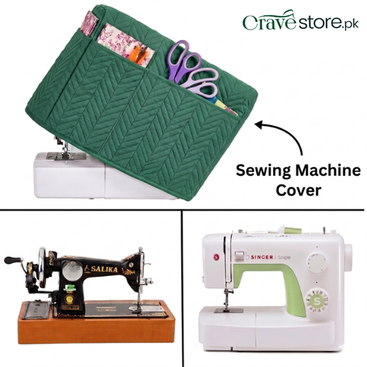 Zigzag Ultrasonic Quilted Sewing Machine Cover Dust Proof - Green