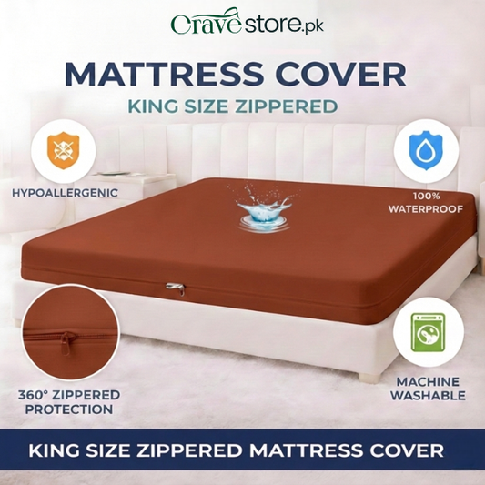 Zipper Waterproof Mattress Cover Rust